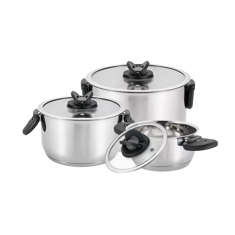 Набор посуды MasterKeep-6S (6пр: 3к. 1,4/3,4/6.5л., ст/кр. ) 023835 POLARIS