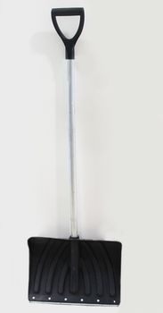 Лопата д/снега пл. "Крепыш" 46*34см. с ал.планк. ал.черен. d32мм. руч. усиленная 32 7023-01 Ковров