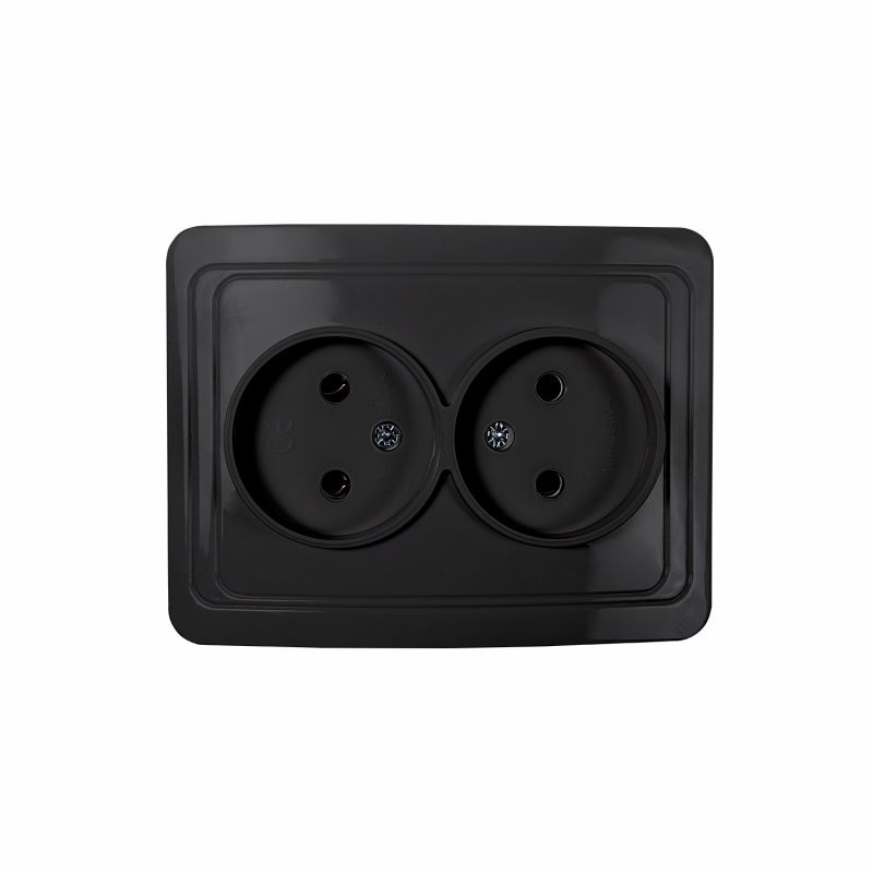 Розетка CLASSICO дв. 2102-B скр\пр черная