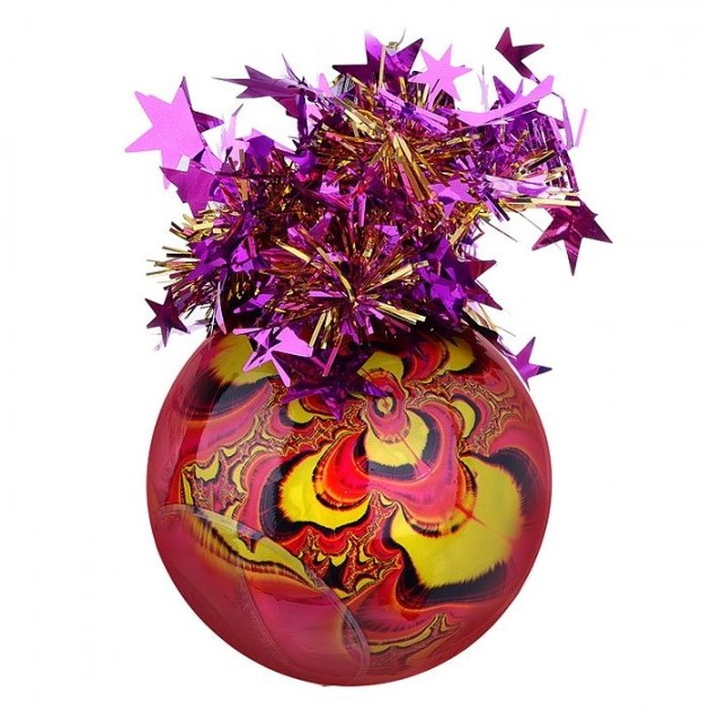 Шар "Калейдоскоп" Ш85032 d 85мм. розово-желтый