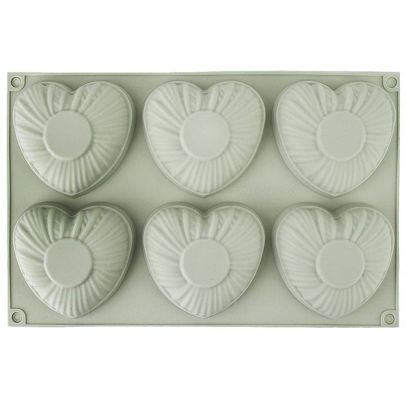 Форма д/выпечки силикон. 9904467-3 "Сердце" (6 ячеек) ЕНС