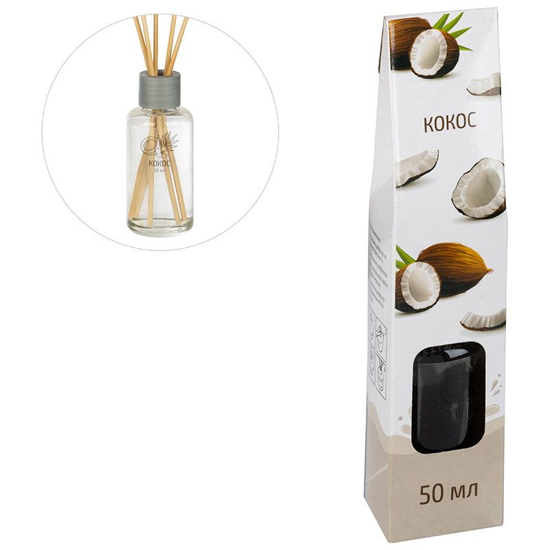 Диффузор ароматический "Кокос" 50мл. 107512 (5 палочек) СКР