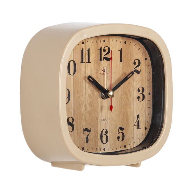 Часы-будильник В5-005 "Рубин" бежевый "Дерево"