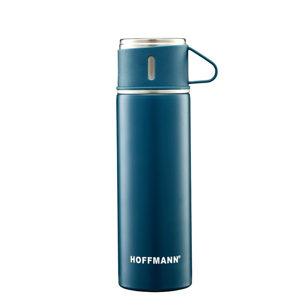 Термос нерж. HM 20455 0,45л +кружка  (синий) ХМ