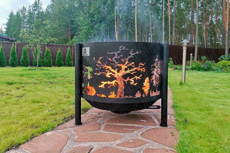 Костровище "Дерево-Дома теплее, чем везде" 350мм. 8162 .