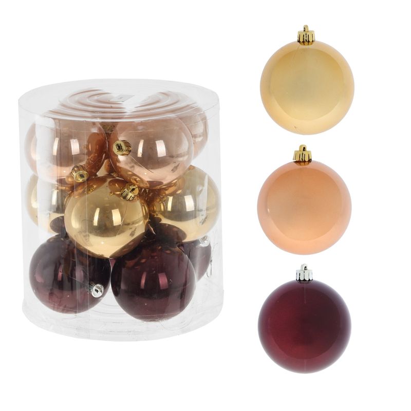 Шары (набор 12шт.) d8см. 753676 (золото/бордо) Р