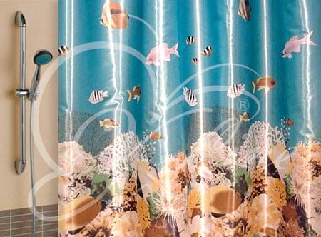 Занавес д/ван.комн. 180*180см. п/эстер. 1039/0124 (микс) М.