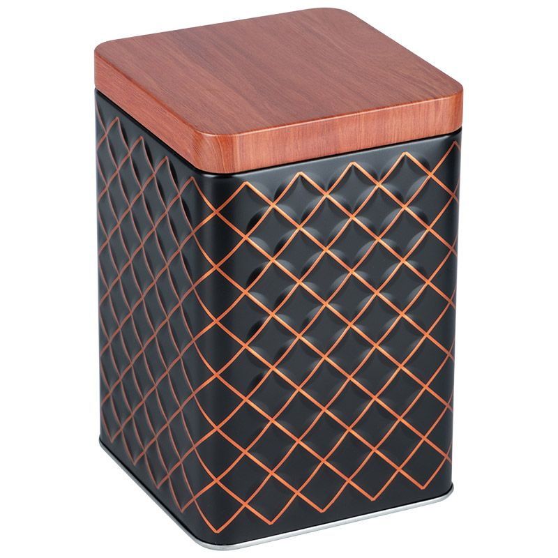 Банка д/пищевых продуктов CLASSICO NERO 1,7л. 104873 (квадрат.) Mellony (жесть)