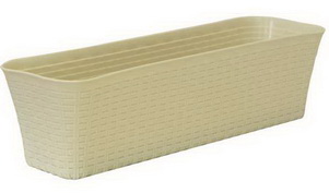 Ящик балконный РОТАНГ 60см. КН3226БР (Белый ротанг)