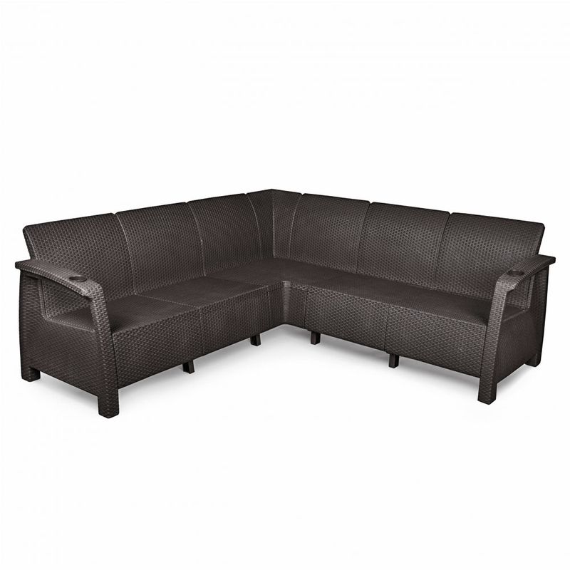 Диван РОТАНГ-плюс угловой М8838 (мокко) б/подушки