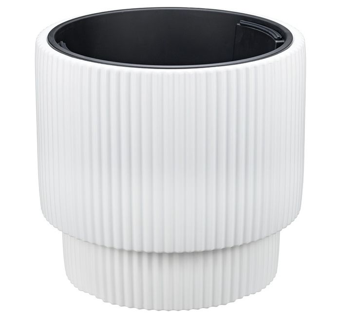 Кашпо СТРИП 40л. d39,0см. КН3414Б со вставкой (Белый)