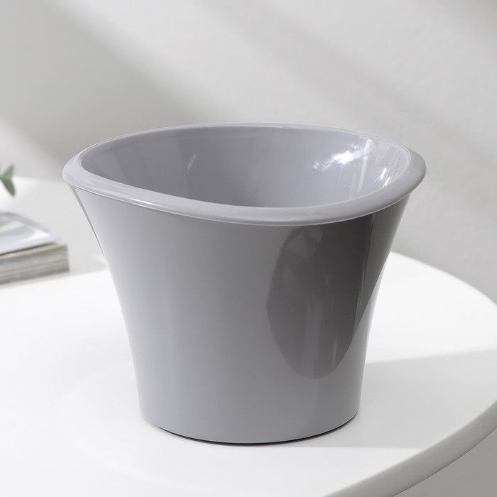 Горшок д/цв. ЛАГУНА 0,6л. со вставкой 1625 (серый шелк) ДП