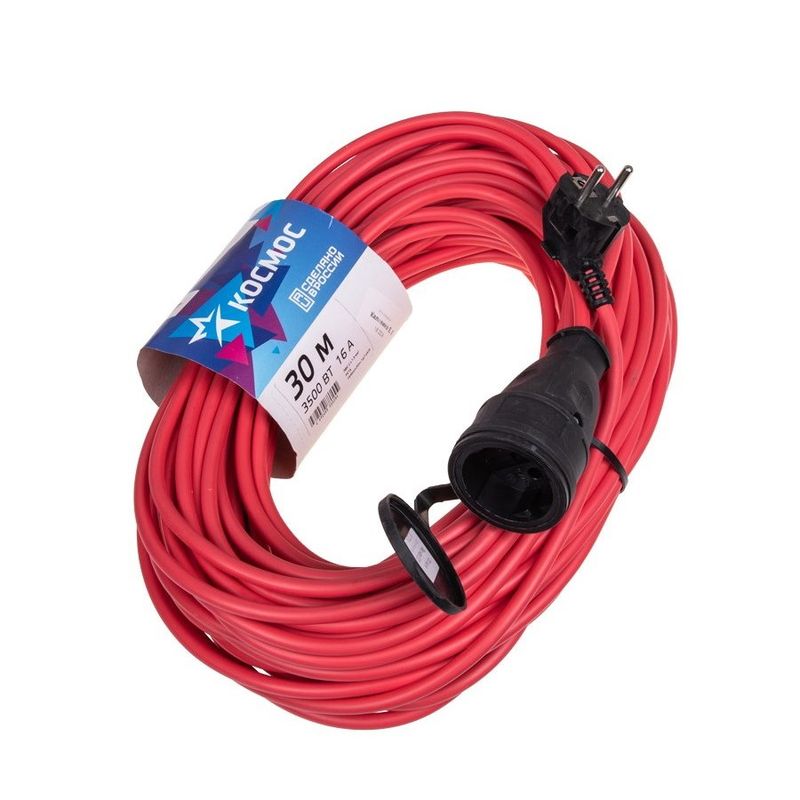 Удлинитель 30м. 1роз. ПВС 2*0,75 10А (шнур) "Космос"