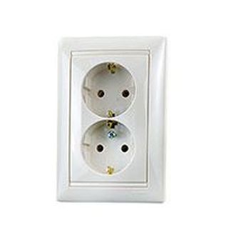 Розетка CLASSICO дв. 2128-W скр\пр с з/к белая