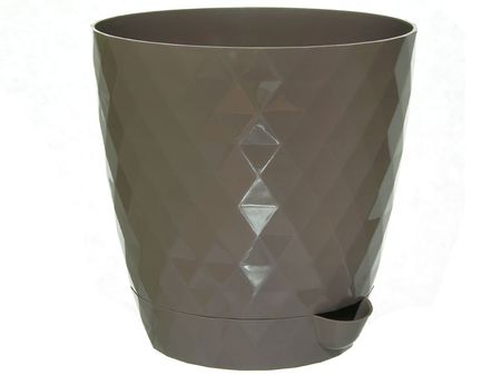 Горшок д/цв. РУМБА 1,5л. d14см. с корн. поливом 1089 (мокко) ДП