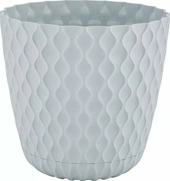 Горшок д/цв. "InGreen Wave"  1,4л, D145мм ПЦ6501УТ (утренний туман) с дренажной сеткой и поддоном