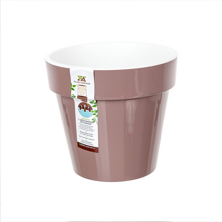 Кашпо ФЛЮТЕ 1,9л. со вставкой 1316 (мокко) ДП