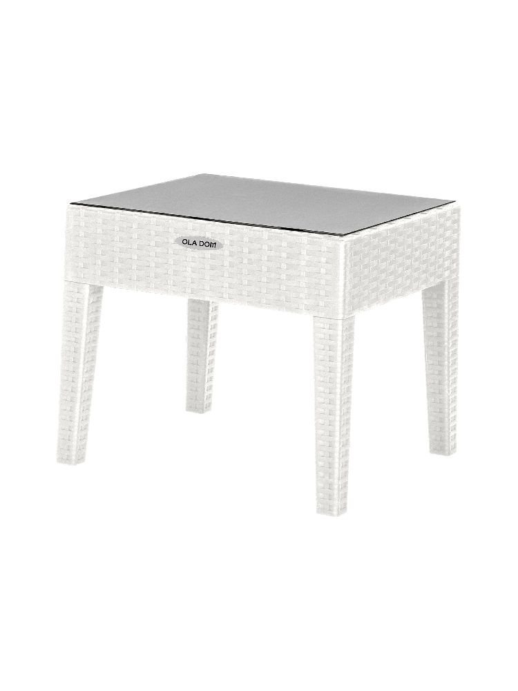 Столик журнальный квадрат. "RATTAN Ola Dom" (450*450мм.) 1760 (белый)