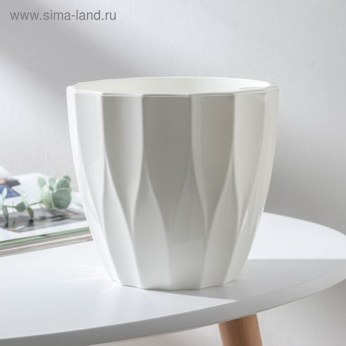 Кашпо ФЛЮТЕ 1,9л. со вставкой 1454 (прозрачный) ДП