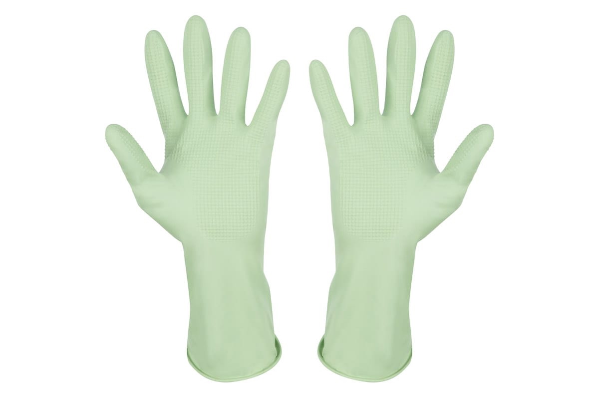 Перчатки латексн. хлопк.напыл. (L) 101280 (зеленые) Скр.