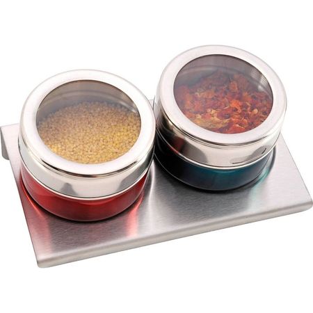 Набор д/специй 912-007 на магнитах (3пр. 2 баночки на мет подст.)ВД