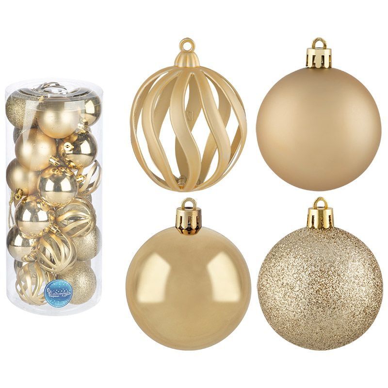 Шары SYQA-0123066 (набор 24шт.) d6см. 106292 (золото) Скр.