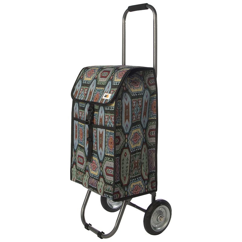 Тележка с сумкой "Орнамент" 30кг. 110653 складная (мет. кол.) Скр