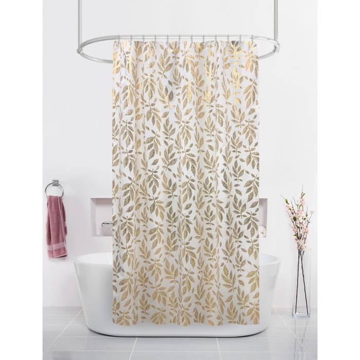 Занавес д/ван.комн. 180*200см. 13268 Золотые листья ВТ-829911 М.