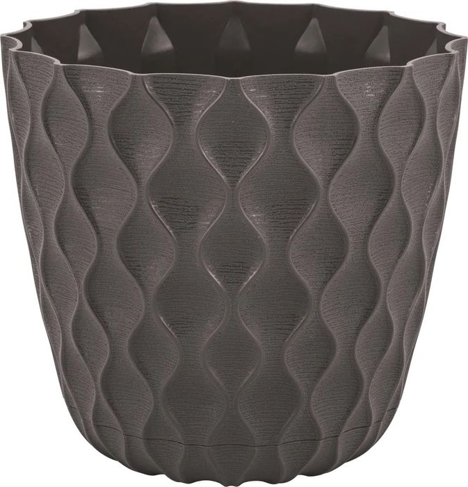 Горшок д/цв. "InGreen Wave" 10,0л, D270мм ПЦ6504ГШ (горький шоколад)с дренажной сеткой и поддоном