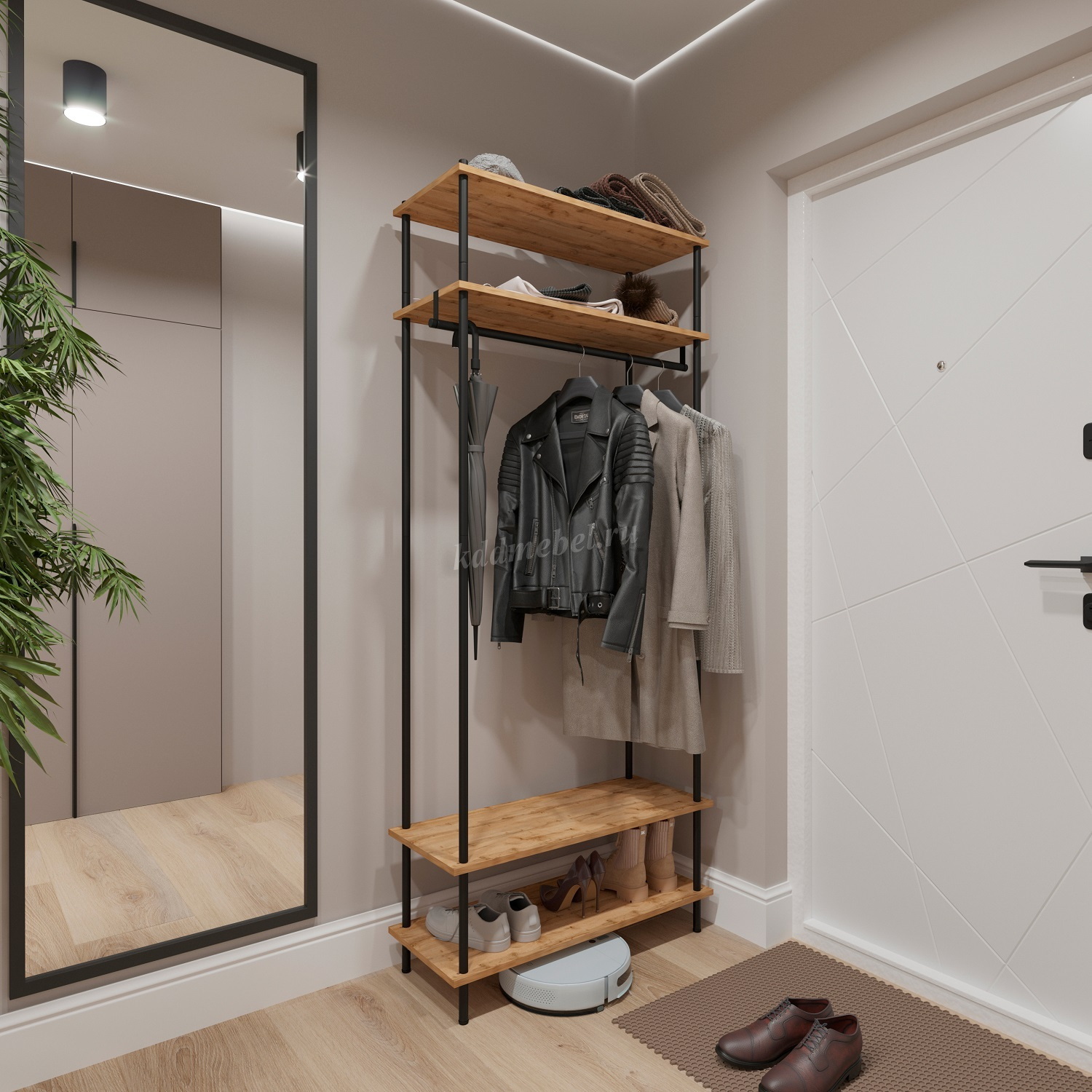 Прихожая 34 "НеШкаф" 825 х 365 х 2065 ПРНШ34 Ч (Черный)