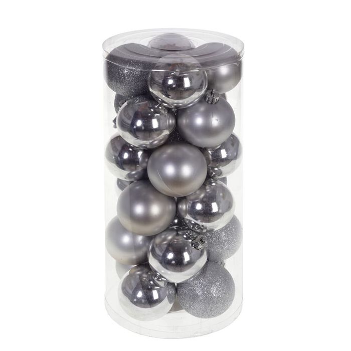 Шары (набор 24шт.) d6см. 723377 "Снежок серебряный" Р.