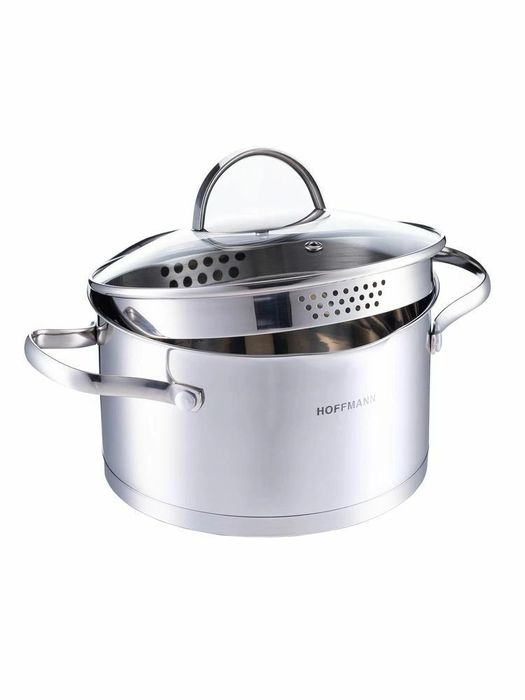 Кастрюля HM 5618 2,6л. (нерж. ст/крышка, со сливом) ХМ