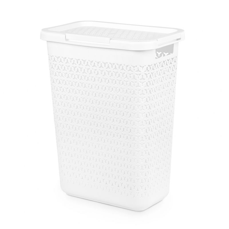 Корзина д/белья 30л. "Элемент" М9083 узкая (белый)