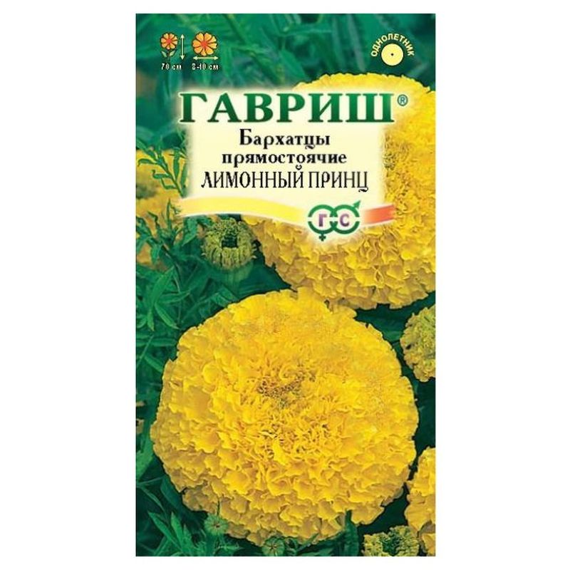 Бархатцы прямостоячие ЛИМОННЫЙ ПРИНЦ 0,1г. (Гавриш)