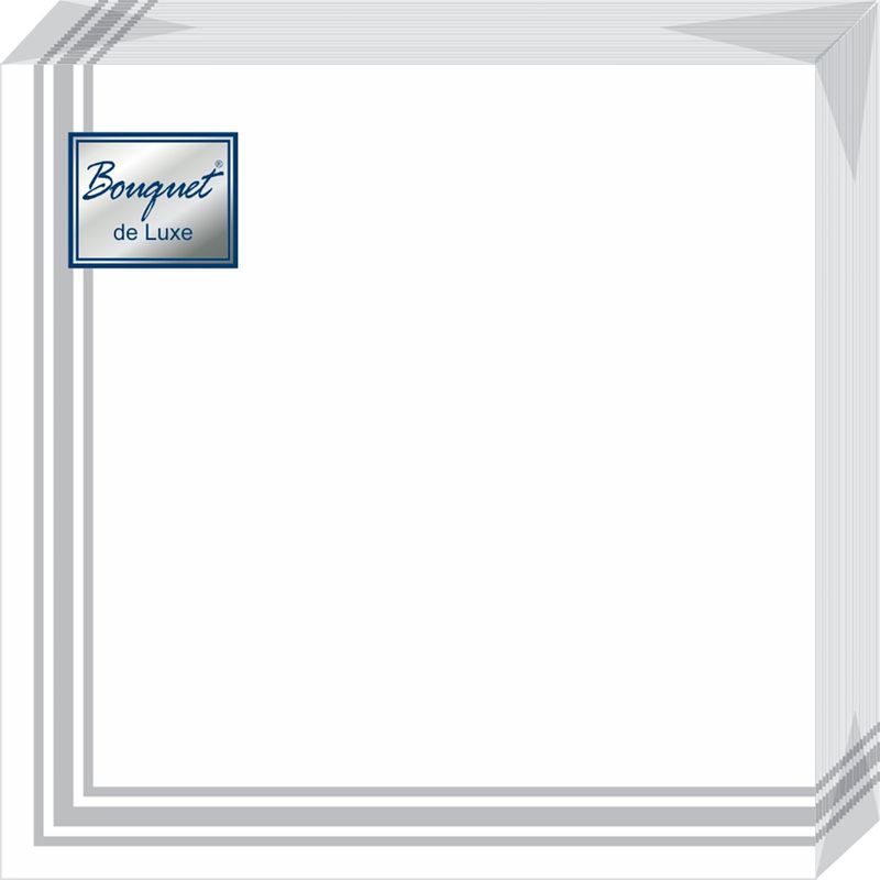 Салфетки бумажные 3сл. Bouguet de Luxe 37889/39916 (24*24см.) 25шт. "Серебряная рамка" РБ