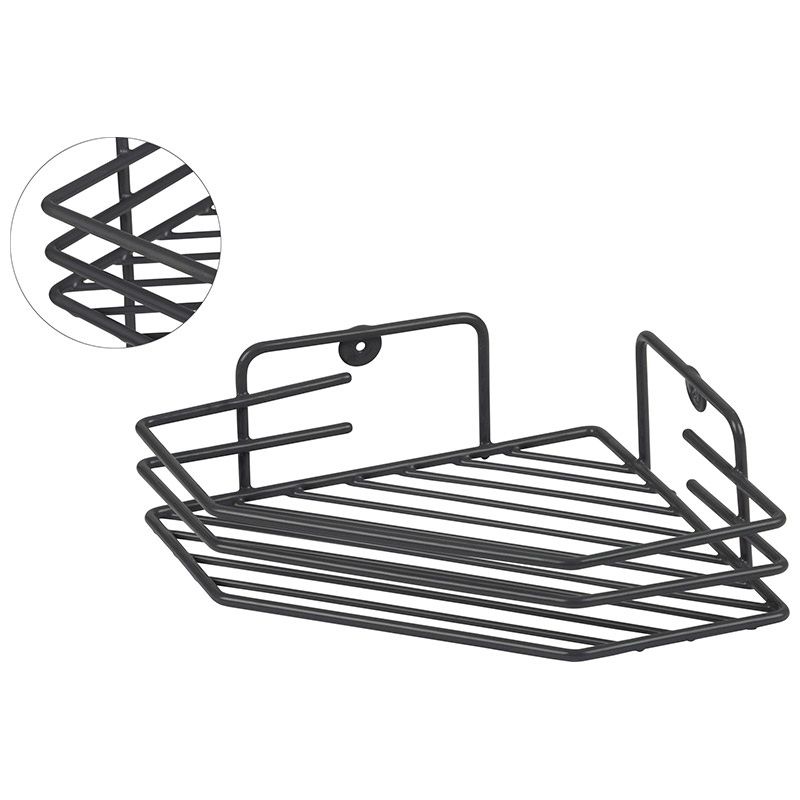 Полка д/ванной угл. 310868 (20,5*20,5*6,5см) графит Скр.