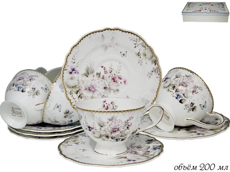 Чайный сервиз 108-218 12пр. "Хризантемы" (подар. уп.)