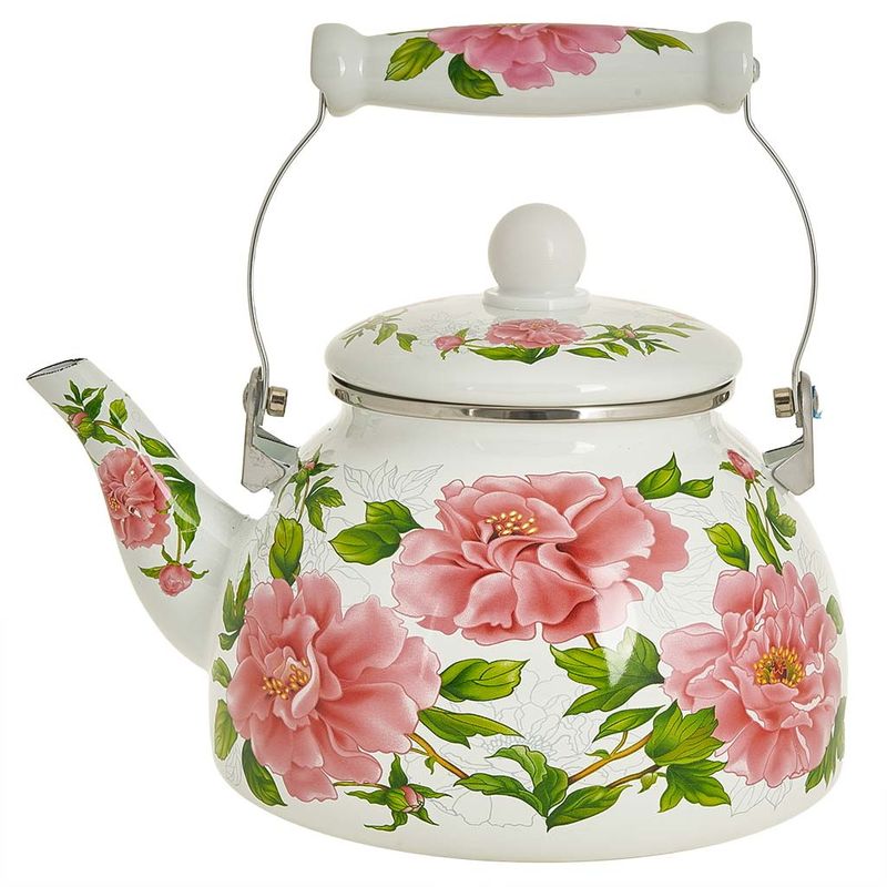 Чайник эмал. EM-1335 "Пионы" 3,0л. Дел.