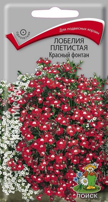 Лобелия плетистая КРАСНЫЙ ФОНТАН 0,1гр. (Поиск)