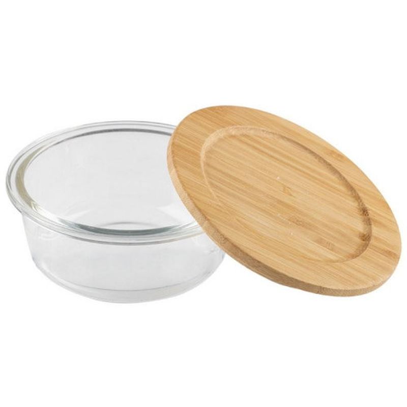 Контейнер   0,4л. BAMBU 106023 круг. с бамб..крышкой (жаропр.стекло)