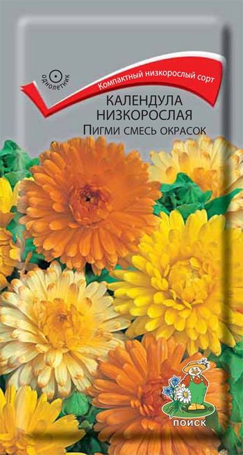 Календула низкорослая ПИГМИ Смесь окрасок 0,3гр. (Поиск)