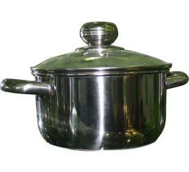 Кастрюля нерж.  4,0л. ТРС-3 1с805/3с91 с объмн.руч. стекл.крышк. Аша