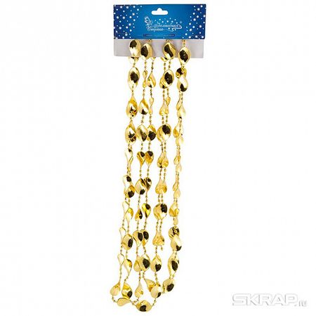 Бусы на елку "Эллипс" 2,7м. 104064 (золото) Скр