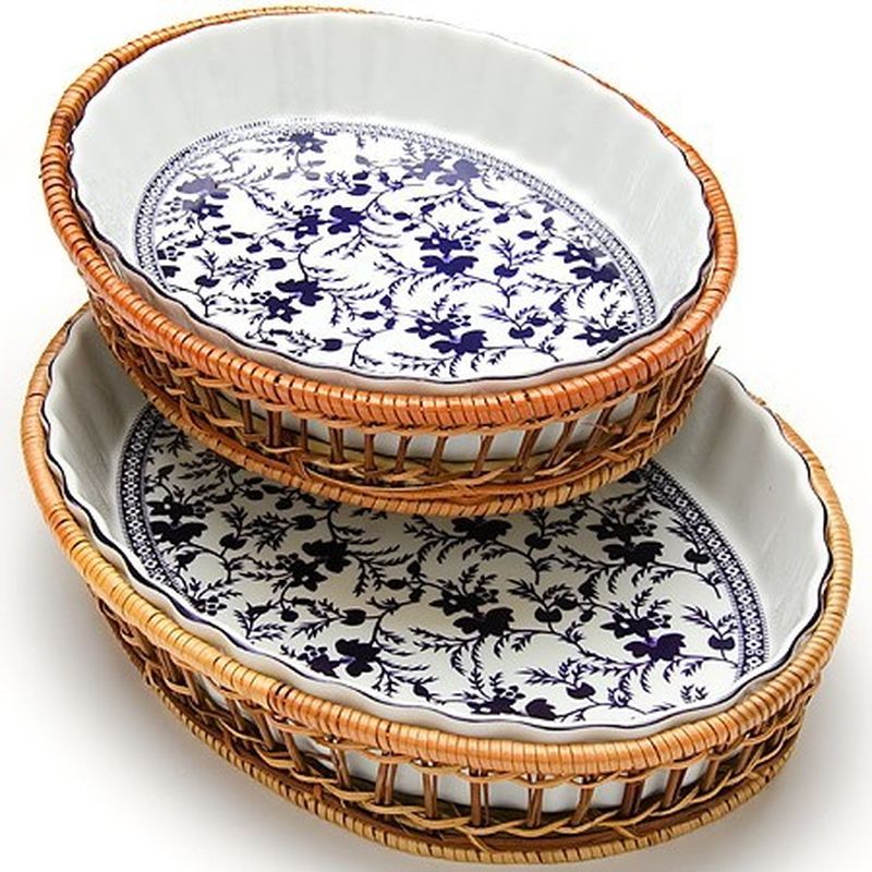 Форма д/запекания MB24800 "Узор" (набор 2пр.: 2,1л. +1,6л. в корзинках (жаропр. керам.)