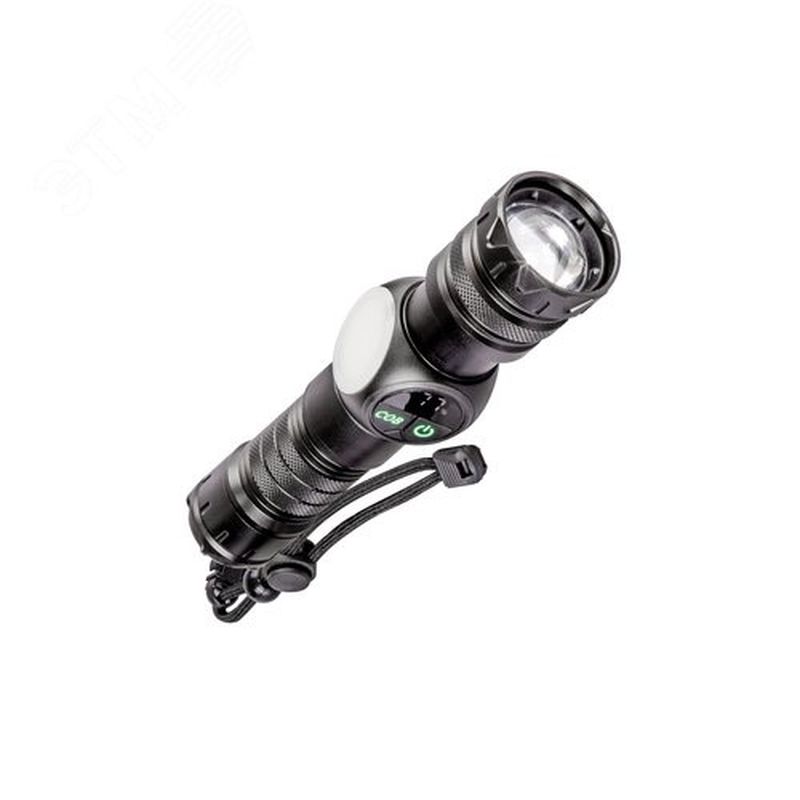 Фонарь акк. Космос 812Lit 10Вт. Laser LED/ Li-ion 26650,/алюм./с магнитом