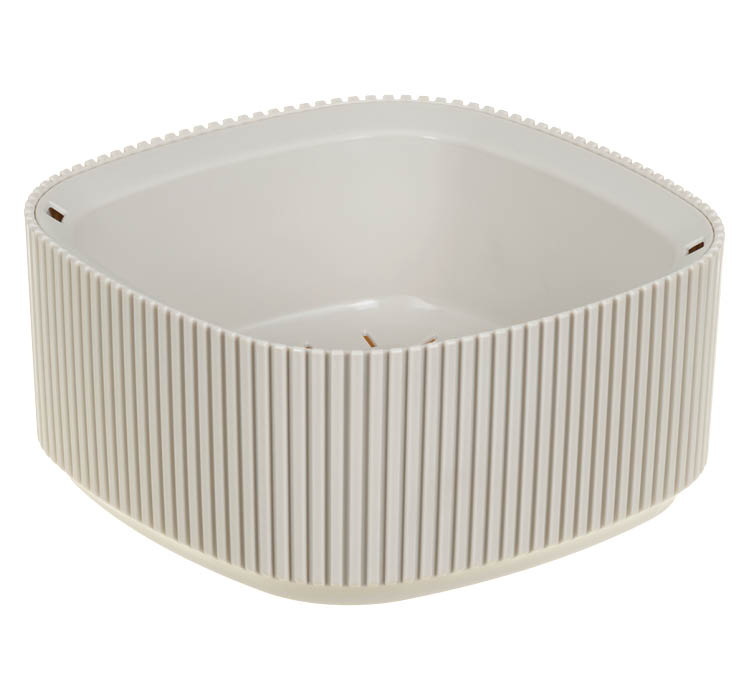 Кашпо СТРИП  0,9л. 16,5*16,5см. КН3249КР со вставкой (Кремовый)