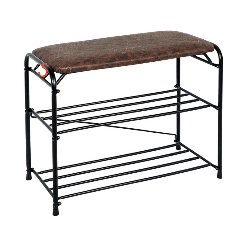 Этажерка д/обуви 3ярусн. "Альфа 23" ПДОА23С  Б с сиденьем (650*300*480мм.) (Белый) (ЗМИ)