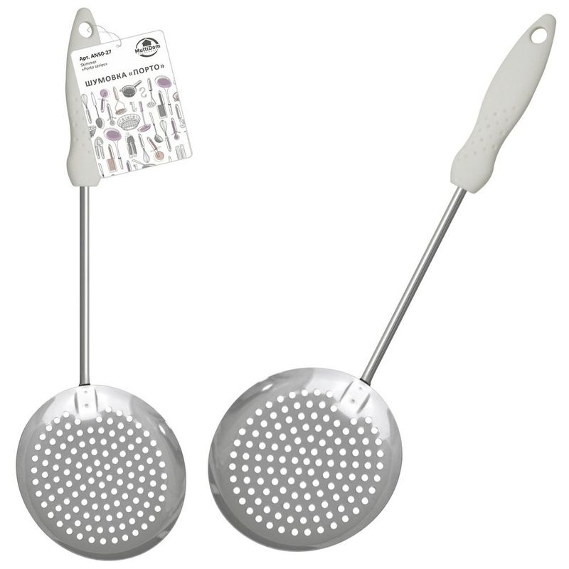 Шумовка "Порто" AN50-27 (хром. с белой ручкой)Мд