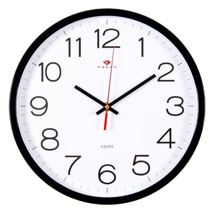 Часы настенные 3027-121В "Рубин" (d30см) черный "Классика"