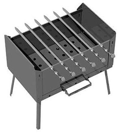 Мангал-дипломат 410*280*480 1,5мм. МД-6 (6 шампуров) Р.